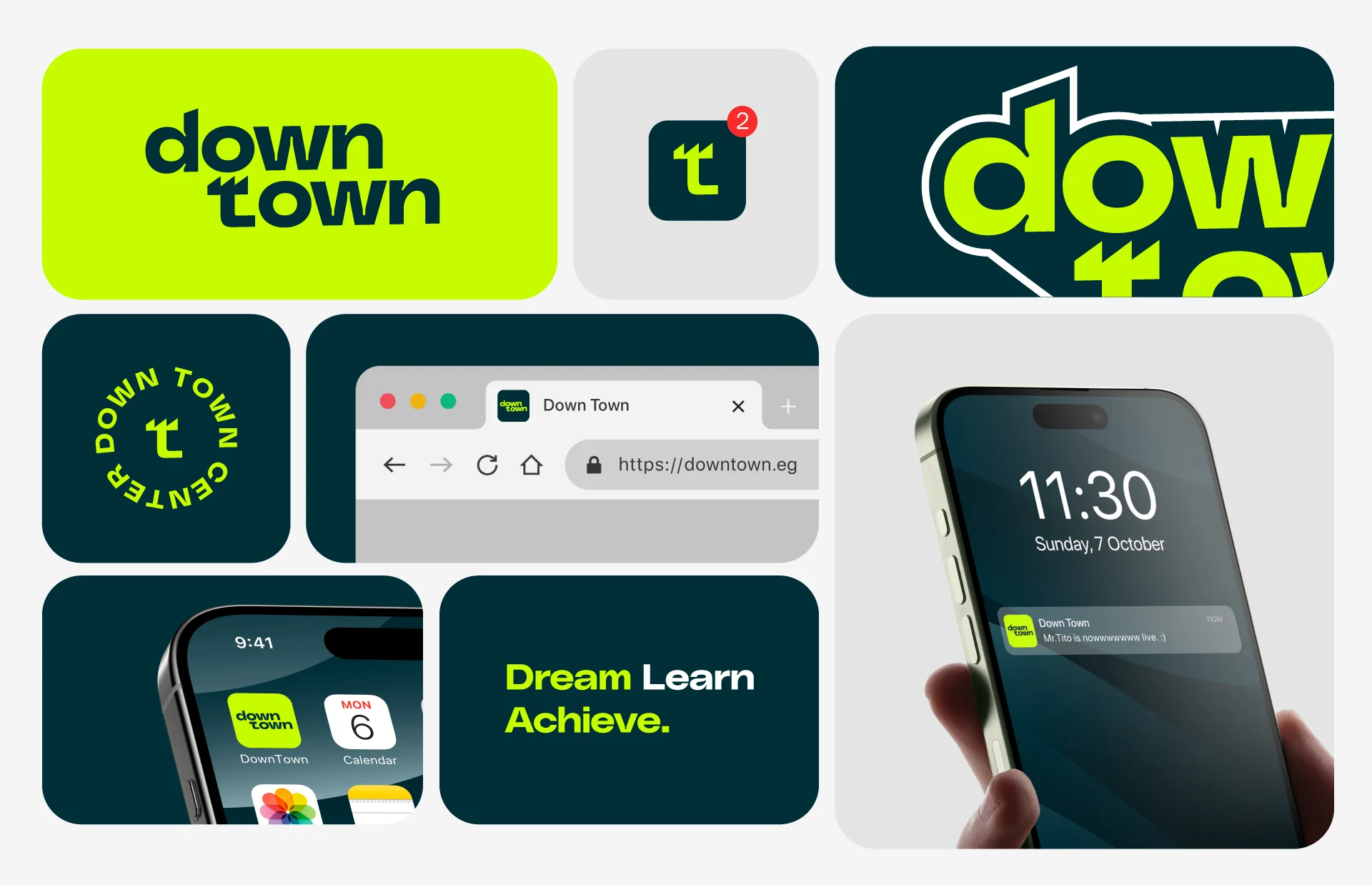 DownTown identity system across digital applications